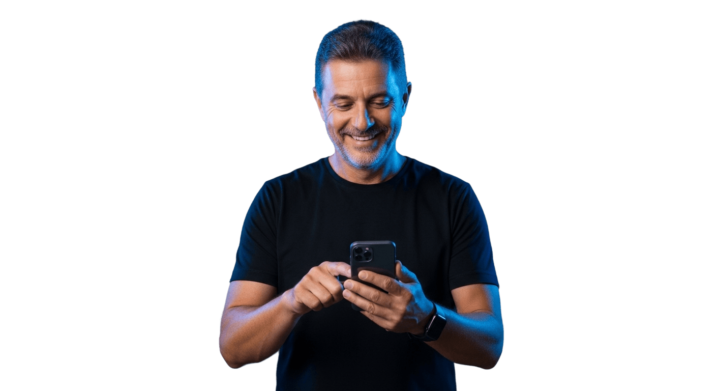 Homem usando chat Fretebras